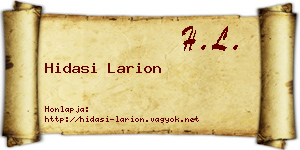 Hidasi Larion névjegykártya